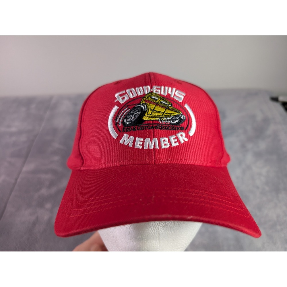 Goodguys Rod & Custom Association Member Hat Red Snapback Baseball Cap Cotton